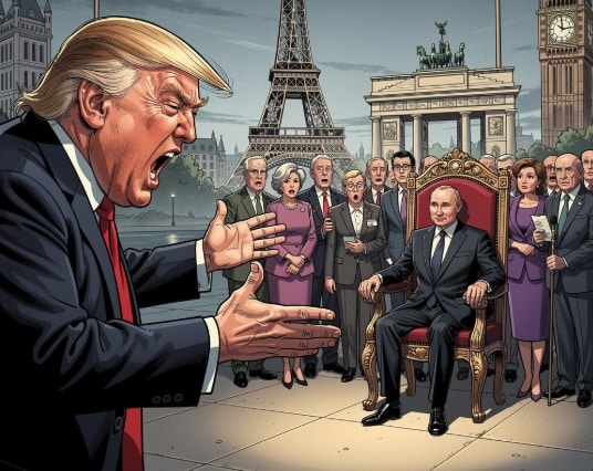 Screenshot Venez et voyez Trump et ses colères envers les européens poutine s'en amuse