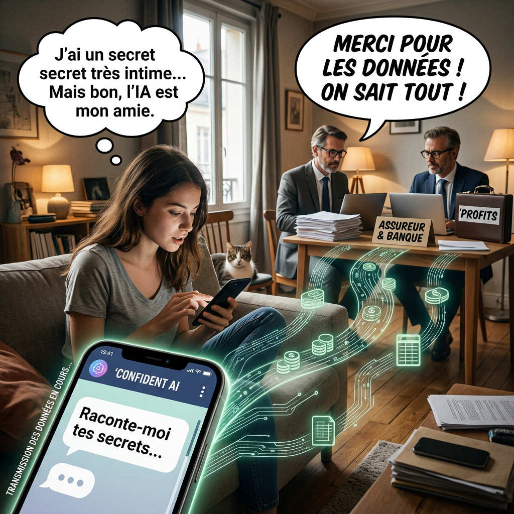 IA emotionnel 2 Venez et voyez Quand l'IA produit une image qui dénonce la cupidité derriÚre une fausse amitié, ironique non ?